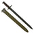Original U.S. WWI & WWII M1905 Springfield 16" Rifle Bayonet marked R.I.A. with Rare CAB Grips and USN Mk I Scabbard - dated 1912 Original Items