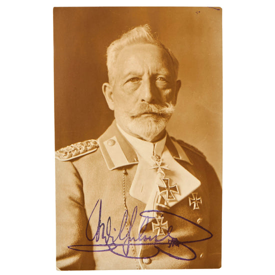 Original German Inter War Era 3 ⅜” x 5 ⅜” Post Card of Kaiser Wilhelm II With His Signature Original Items
