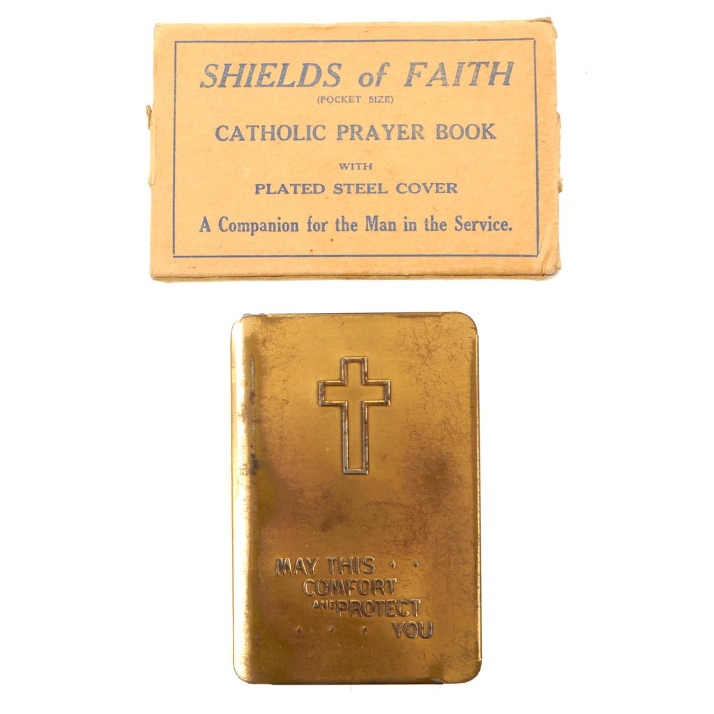Original U.S. WWII Era Shields of Faith “May This Comfort and Protect You” New Testament Heart-Shield Breast Pocket Bible With Original Mailing Box Original Items
