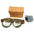 Original German WWII Model 306 Flight / Motorcycle Dispatch Riders Goggle Set With Spare Lenses, Cleaning Cloth and Original Box - With Copy of Bringback Certificate for T/4 Elmer A. Johnson Original Items