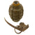 Original U.S. WWII Inert MkII Pineapple Grenade with Yellow Ring, M10A3 Fuze and M47A2 Cardboard “Husk” Canister Original Items