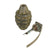 Original U.S. Early WWII Inert MkII Pineapple Fragmentation Grenade with Faded Yellow Paint & M10A2 Fuze Original Items