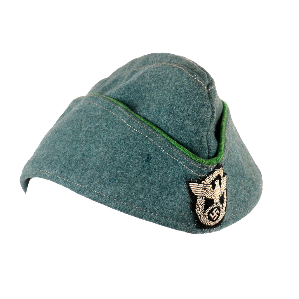 Original German WWII Schutzpolizei Protection Police EM/NCO M38 Overseas Cap - Schiffchen Original Items
