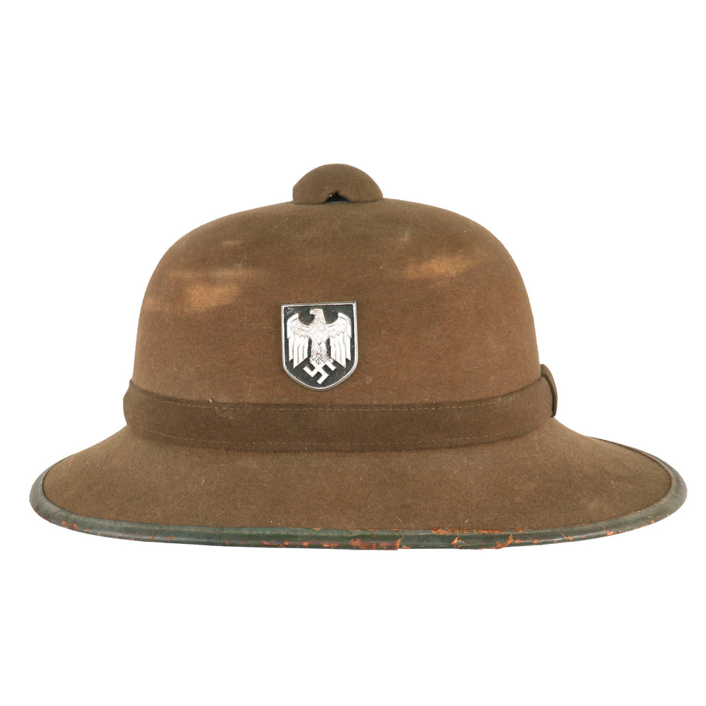 Original German WWII 1942 Dated 2nd Model Afrikakorps DAK Sun Helmet by RF - Large Size 59cm Original Items
