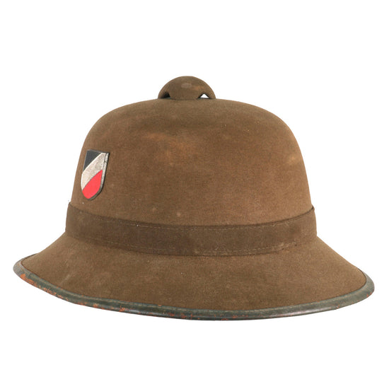 Original German WWII 1942 Dated 2nd Model Afrikakorps DAK Sun Helmet by RF - Large Size 59cm Original Items