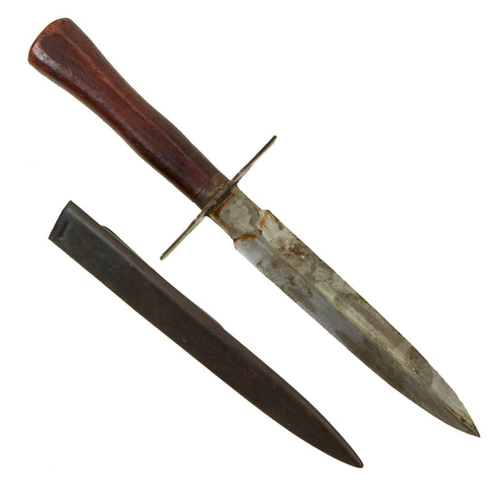 Original French WWI M1916 Type 2 Fighting Knife with Scabbard - Le Vengeur de 1870 Original Items