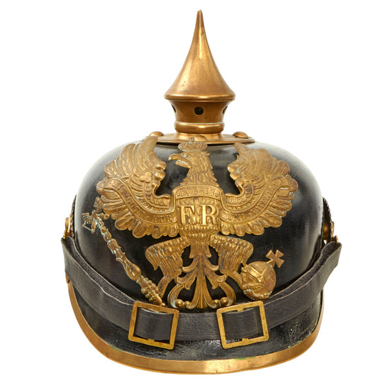 Original Imperial German WWI Prussian M1895 Line Infantry Pickelhaube Spiked Helmet Original Items