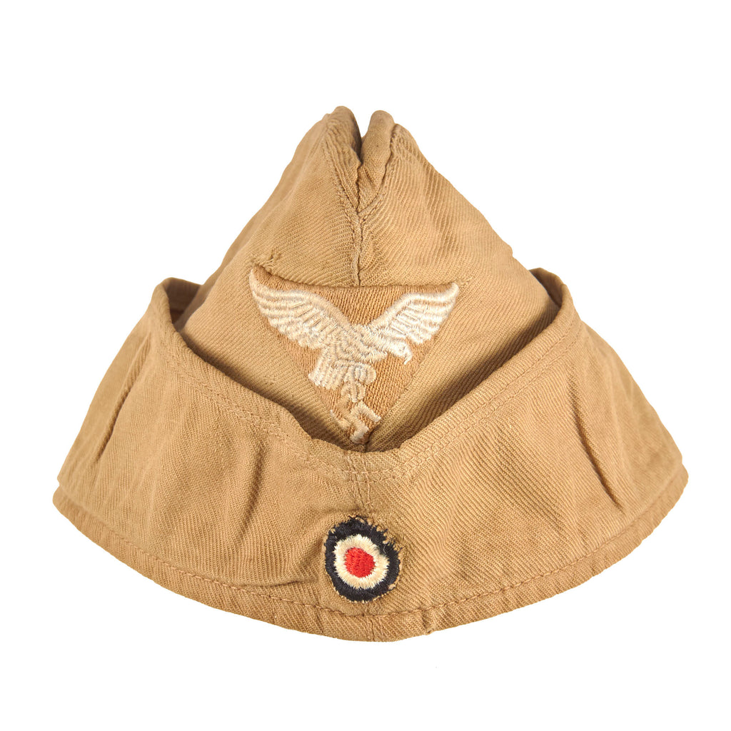 Original German WWII Luftwaffe DAK Afrikakorps EM-NCO M38 Tropical Overseas Cap Original Items