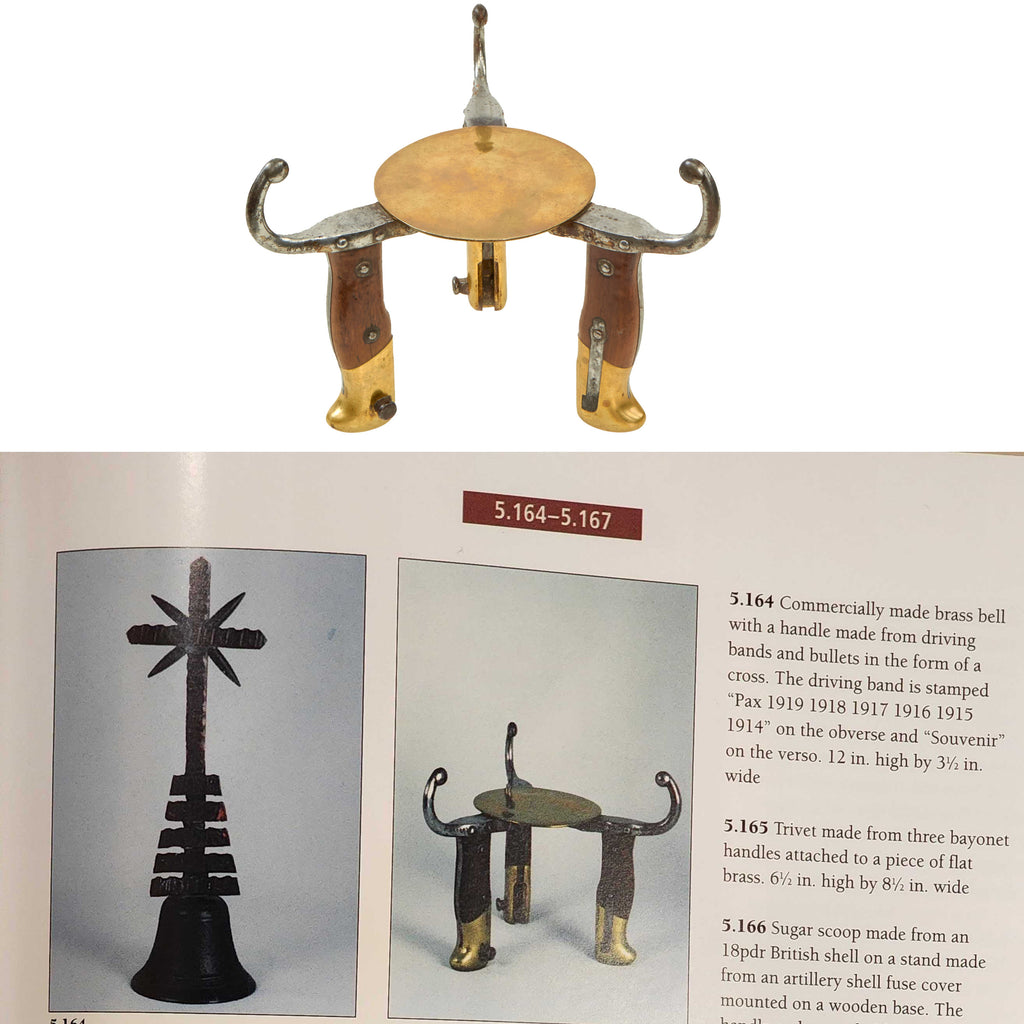 Original French WWI Trench Art M1874 Gras Bayonet Trivet As Featured In The Book “Trench Art, An Illustrated History” by Jane Kimball on Page 195 Original Items