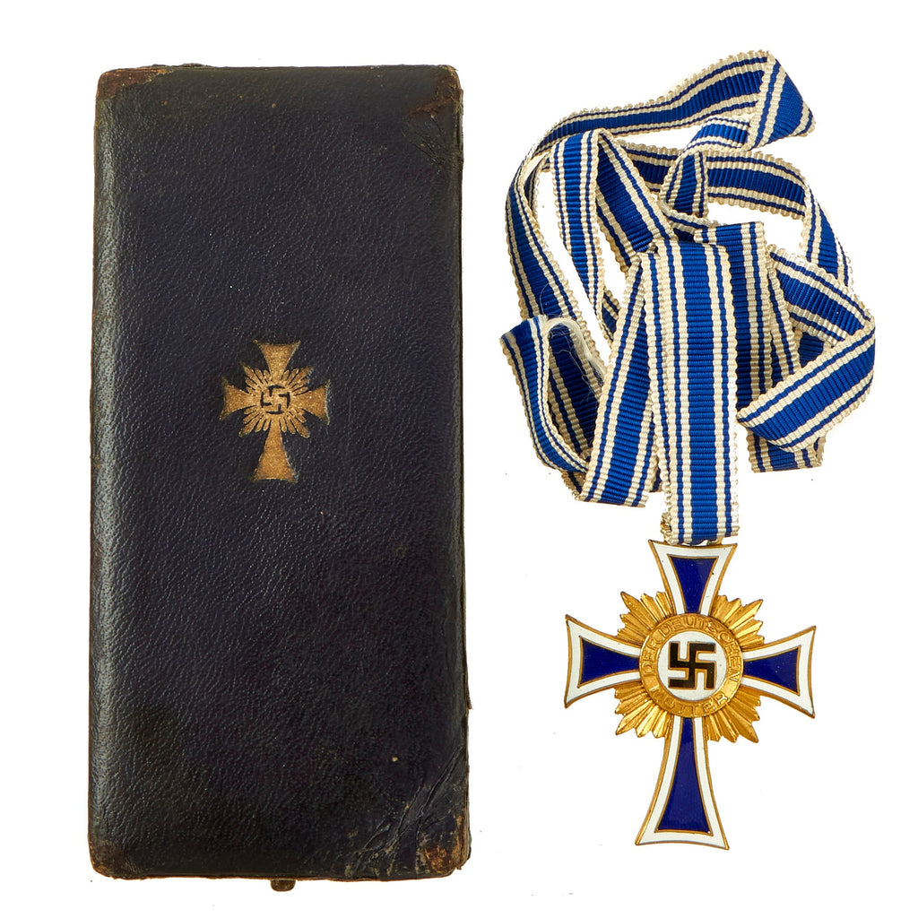 Original German WWII Cased Gold Mother’s Cross by L. Bertsch of Karlsruhe Original Items