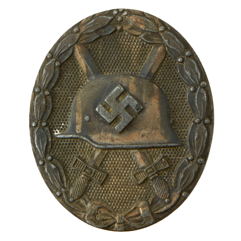 Original German WWII Second Class Silver Wound Badge by Klein & Quenzer A.G - Solid Back Original Items