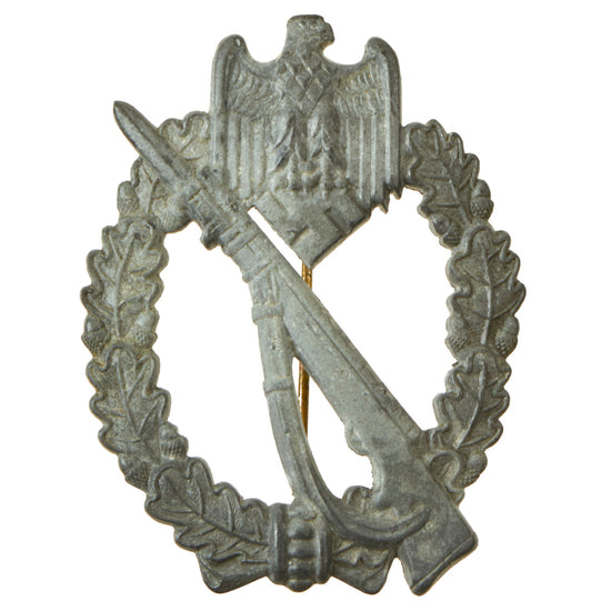Original German WWII Silver Grade Infantry Assault Badge by Adolf Scholze of Grünwald - Featured in Sascha Weber Book Original Items