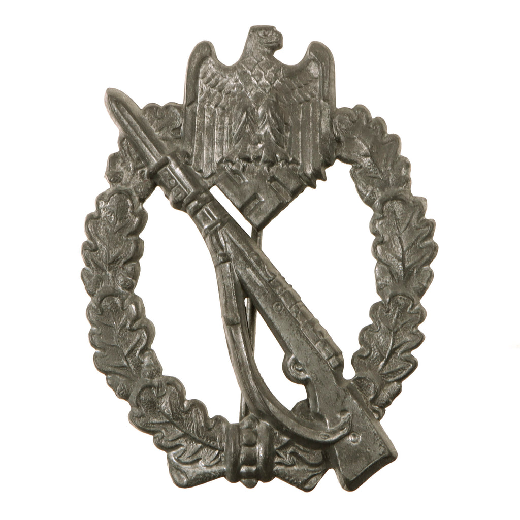Original German WWII Silver Grade Infantry Assault Badge by Hermann Aurich of Dresden - Featured in Sascha Weber Book Original Items