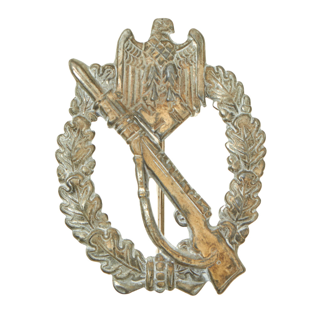 Original German WWII Silver Grade Infantry Assault Badge Featured in Sascha Weber Book - Unmarked Hollow Back Original Items