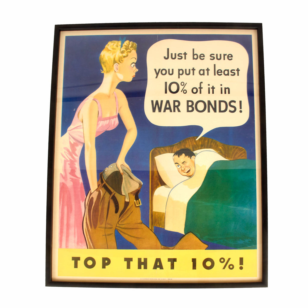 Original U.S. WWII War Bonds Propaganda Poster in Frame - 23 ½” x 29 ½” Original Items