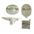 Original German WWII Award and Tinnie Grouping in Custom Luftwaffe Wooden Case - 8 Items Original Items
