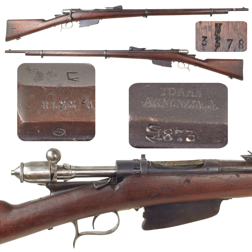 Original Italian Vetterli M1870/87/15 Infantry Rifle Serial V.3378 by Torre Annunziata Converted to 6.5mm - Dated 1873 Original Items