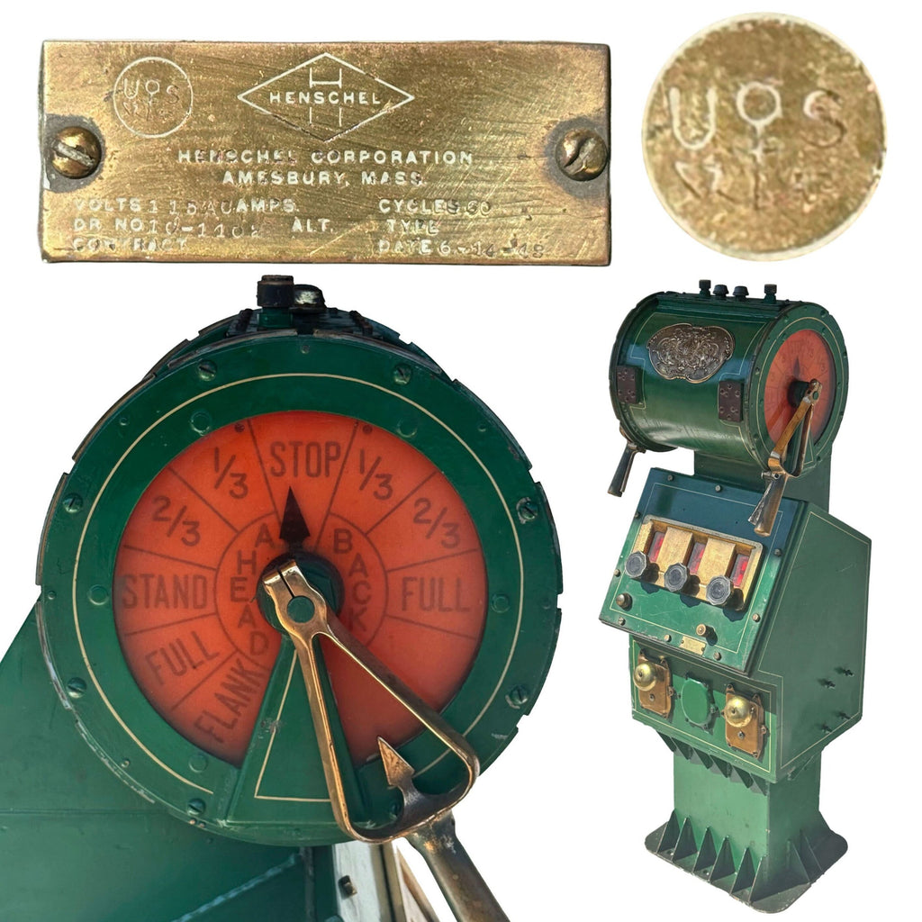 Original U.S. WWII Navy Ship’s Engine Order Telegraph “Chadburn” by Henschel Corporation - Dated June 1943 Original Items