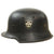 Original German WWII M34 Square Dip NSDAP Double Decal Civic Police Steel Helmet with Liner & Chinstrap - Ordnungspolizei Original Items