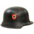 Original German WWII M34 Square Dip NSDAP Double Decal Civic Police Steel Helmet with Liner & Chinstrap - Ordnungspolizei Original Items
