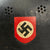 Original German WWII M34 Square Dip NSDAP Double Decal Civic Police Steel Helmet with Liner & Chinstrap - Ordnungspolizei Original Items