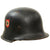 Original German WWII M34 Square Dip NSDAP Double Decal Civic Police Steel Helmet with Liner & Chinstrap - Ordnungspolizei Original Items