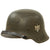 Original German WWII Large M42 Single Decal Army Heer Helmet with 58cm Liner & Chinstrap - Stamped ET66 Original Items