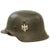 Original German WWII Large M42 Single Decal Army Heer Helmet with 58cm Liner & Chinstrap - Stamped ET66 Original Items