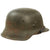 Original German WWII Large M42 Single Decal Army Heer Helmet with 58cm Liner & Chinstrap - Stamped ET66 Original Items