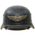 Original German WWII Luftschutz Civil Air Defense Beaded M35 Helmet with 58cm Liner & Chinstrap - marked Q64 Original Items