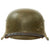 Original German WWII Extra Large M42 Single Decal Army Heer Helmet with 60cm Liner and Chinstrap - stamped ET68 Original Items