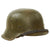 Original German WWII Extra Large M42 Single Decal Army Heer Helmet with 60cm Liner and Chinstrap - stamped ET68 Original Items
