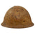Original Japanese WWII Type 90 Army Tetsubo Helmet with Heavy Battle Damage - Replacement Liner and Chinstrap Original Items