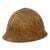 Original Japanese WWII Type 90 Army Tetsubo Helmet with Heavy Battle Damage - Replacement Liner and Chinstrap Original Items
