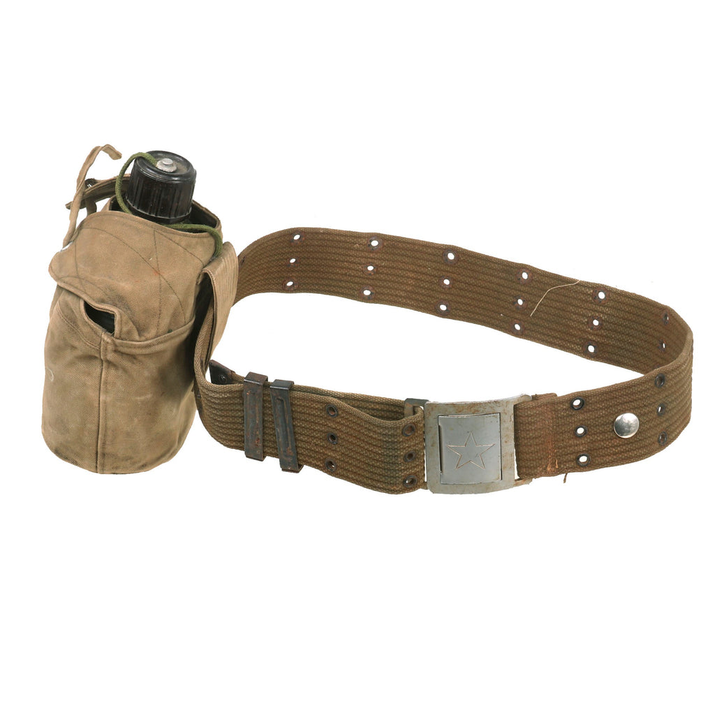 Original Vietnam War North Vietnamese Army Waist Belt & Buckle with Canteen, Cover & Cup Original Items