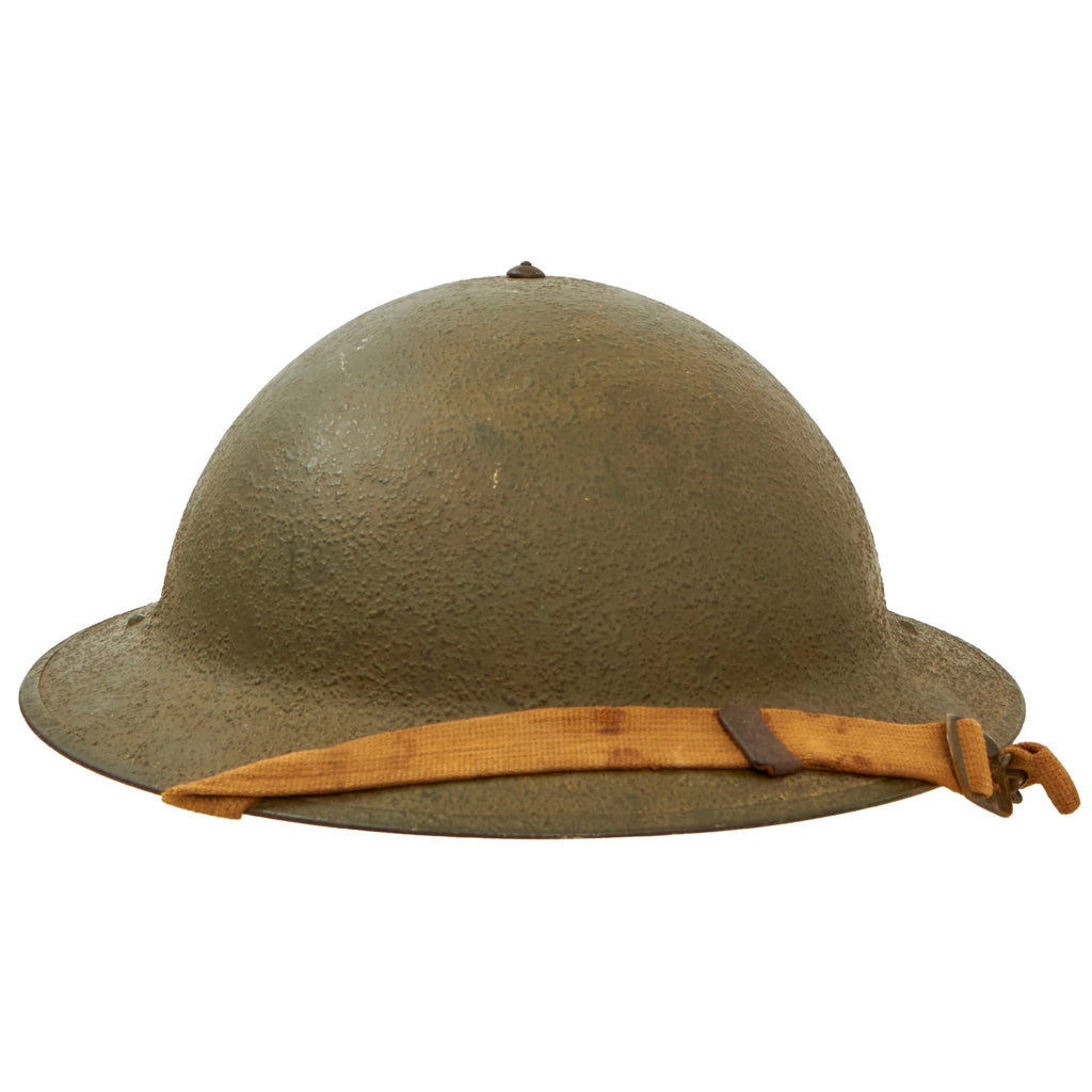 Original U.S. WWII Complete M1917A1 Kelly Helmet with Textured Paint Original Items