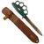 Original U.S. WWII Rare Everitt Green Handle Knuckle Fighting Knife with Scabbard Original Items