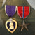 Original U.S. WWII Framed Bubble Color Portrait of Soldier with Purple Heart & Bronze Star Medals - Moreland - 12 x 18” Original Items