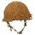 Original South African M1963 South African Defense Force Helmet with Net & Burlap Sack - Full Liner & Chinstrap Original Items