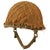 Original South African M1963 South African Defense Force Helmet with Net & Burlap Sack - Full Liner & Chinstrap Original Items