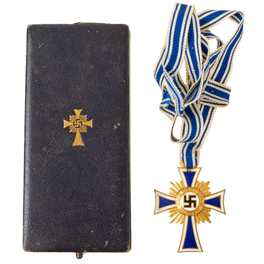 Original German WWII Cased Gold Mother’s Cross by Liefergemeinschaft Pforzheimer Innungen Original Items