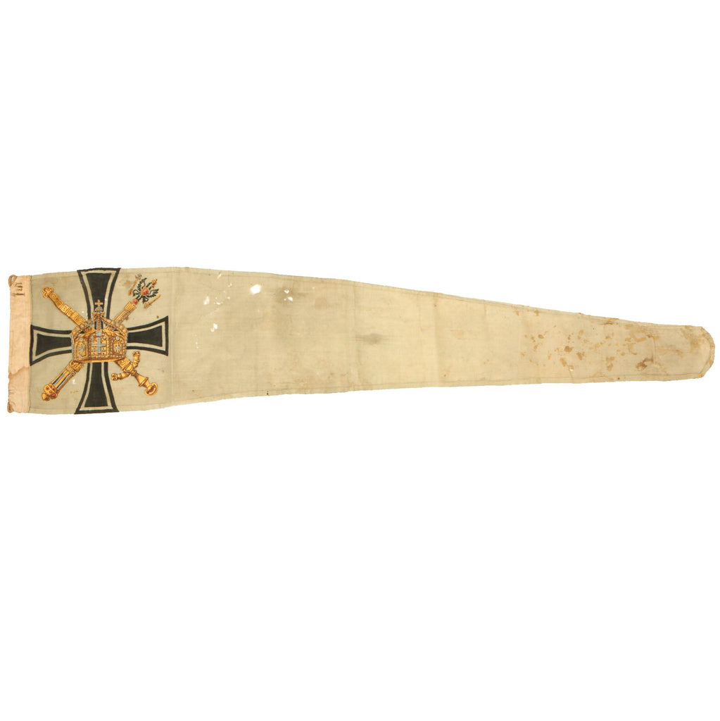 Original Imperial German Kaiserliche Marine Emperor’s Broad Pennant - Raised by Special Command of the Kaiser - Highest Command Symbol of the Navy - 13½ x 69” Original Items
