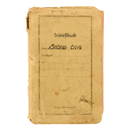 Original German WWII Schießbuch Shooting Proficiency Book Group Named to Erich Sohns with Light Machine Gun Book Original Items