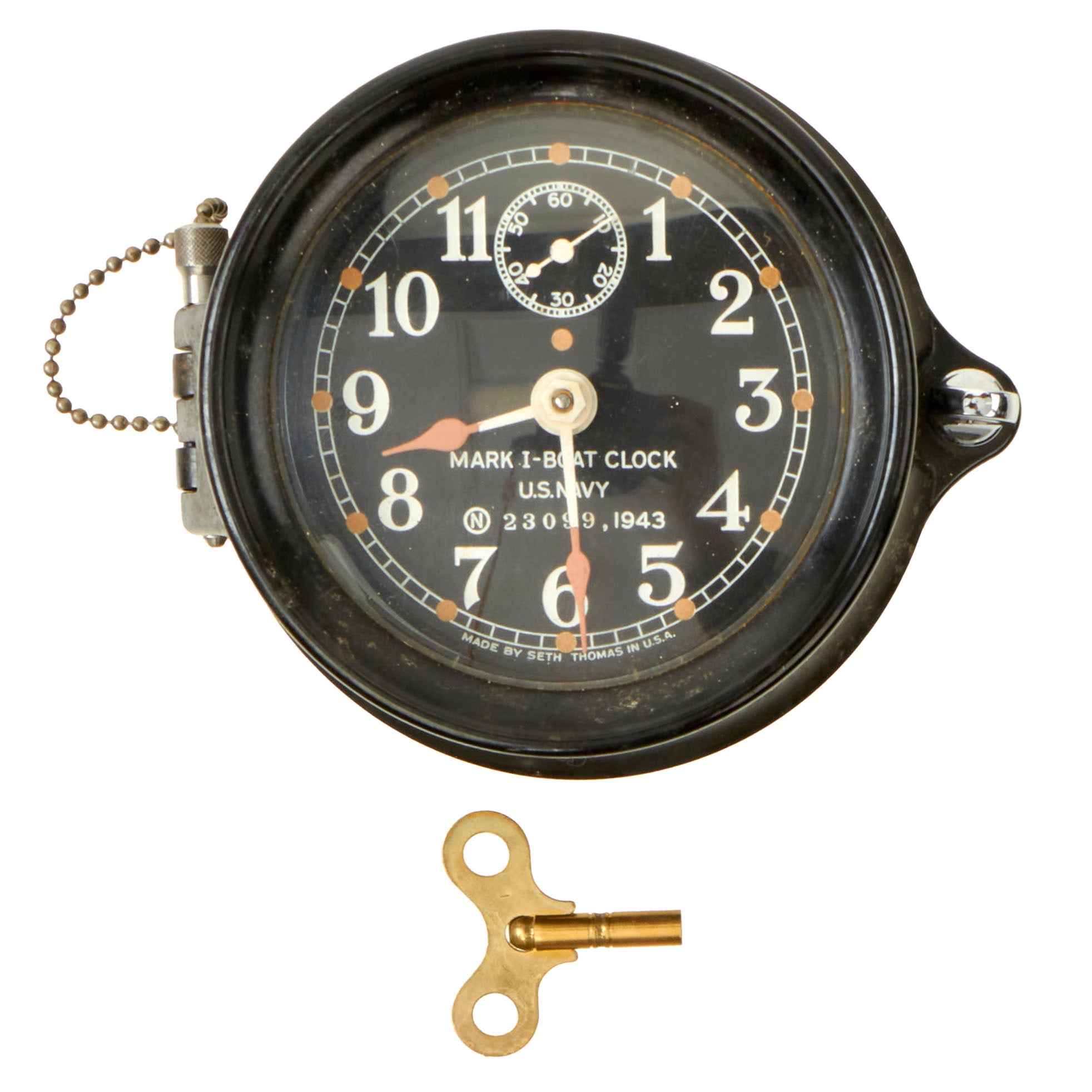 アンティーク雑貨 US NAVY MARK I - BOAT CLOCK SETH THOMAS Original WWII U.S. Navy Type Mark I Boat Clock by Seth Thomas with