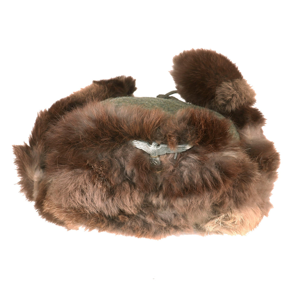 Original German WWII 1943 Dated Eastern Front Army Heer Rabbit Fur Pelzmütze Winter Hat - Size 58 Original Items
