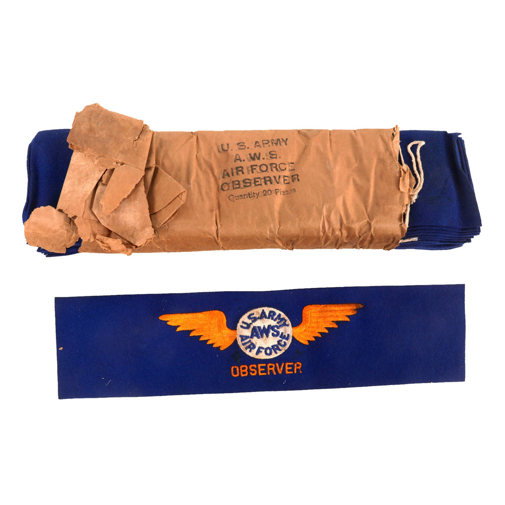 Original U.S. WWII Aircraft Warning Service Observer Armbands - Pack of 20 Original Items