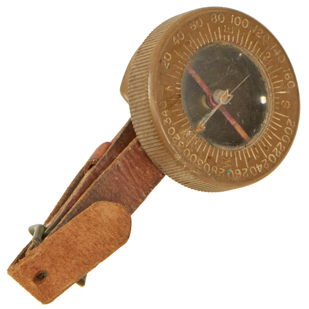 Original U.S. WWII US Army Corps of Engineers Wrist Compass by Superior Magneto Corporation with Leather Wristband - Dated November 1944 Original Items