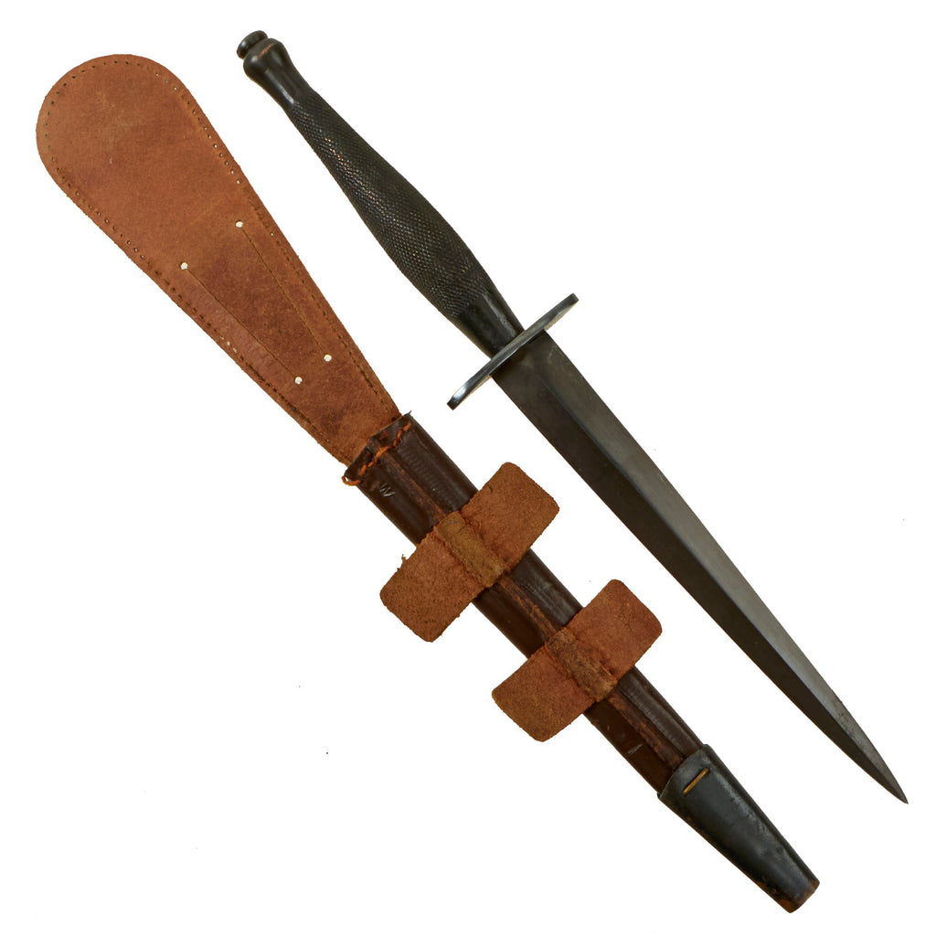 Original British WWII Second Pattern B2 Marked Fairbairn-Sykes Fighting Knife with Authentic Scabbard Original Items