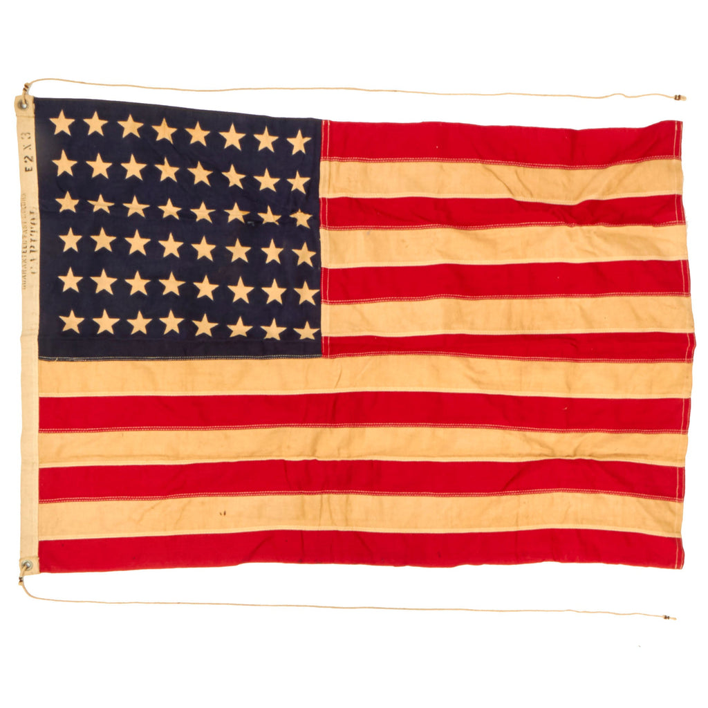 Original U.S. WWII 48 Star Flag with Halyard - 24” x 34” Original Items