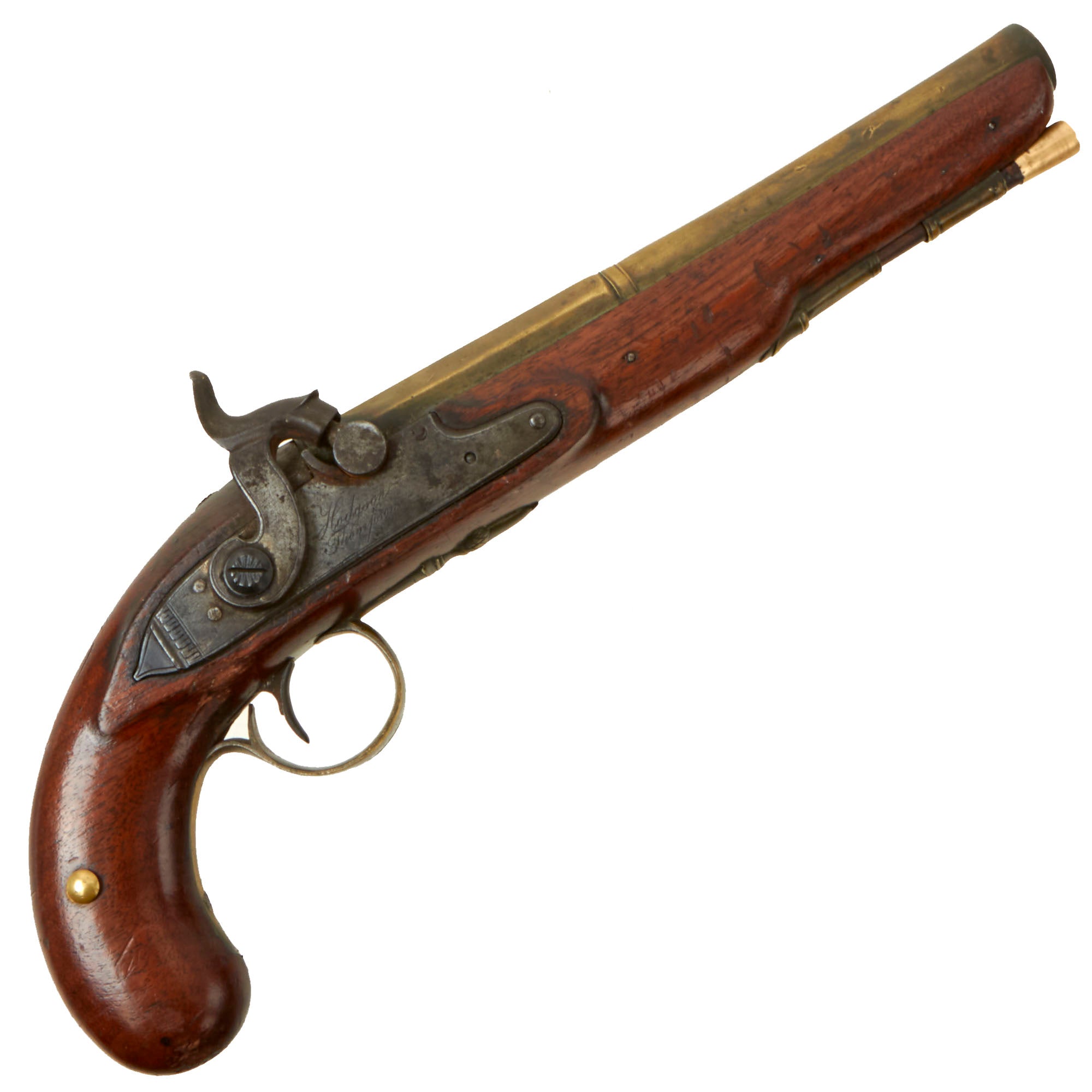Original British Brass Barrel Fur-Trade Pistol Imported by Hodgson